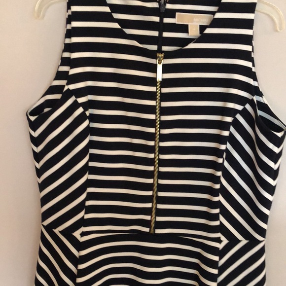 Michael Kors Black & White Striped Knit Dress. Size 14 - Picture 2 of 4